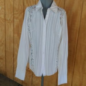 Long Sleeve Lacy Blouse Large